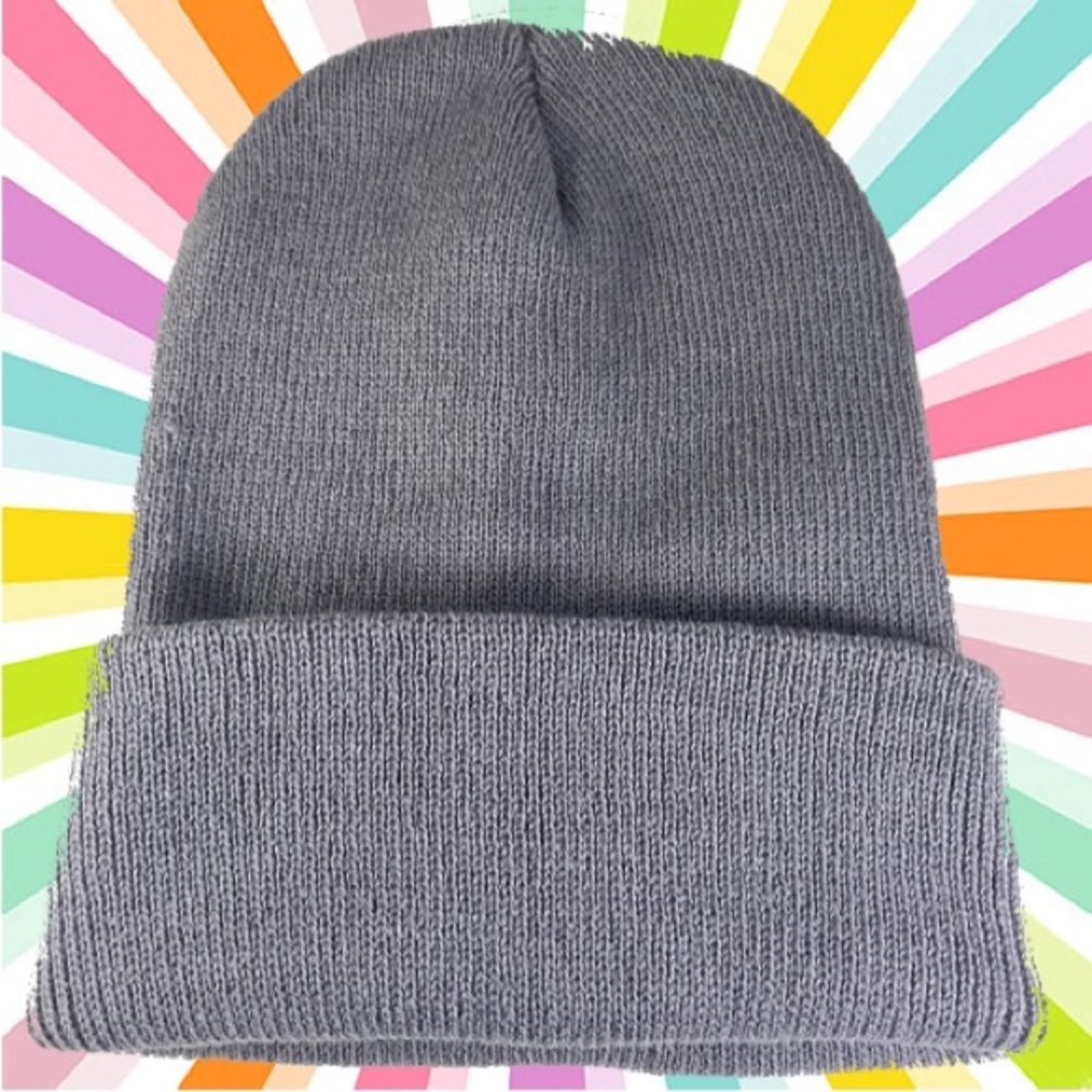 Soft Gray Beanie Took Winter Hat Unisex New